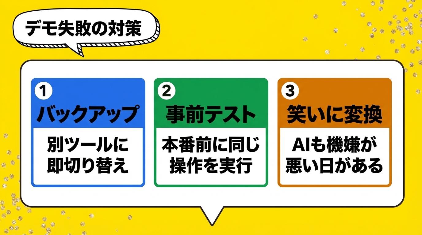 デモ失敗の3つの対策